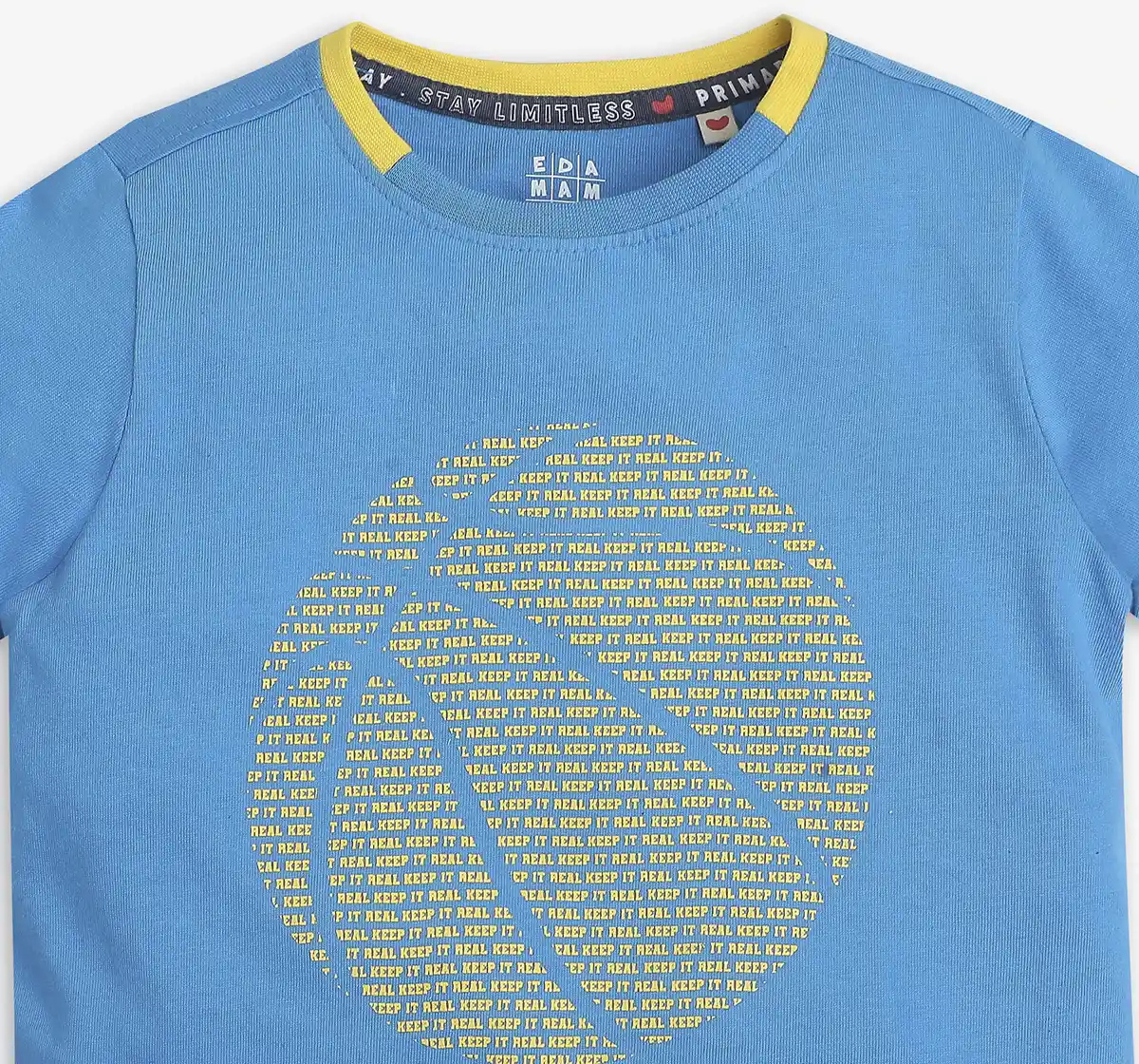 Boys Printed 100% Cotton T-Shirt - Blue