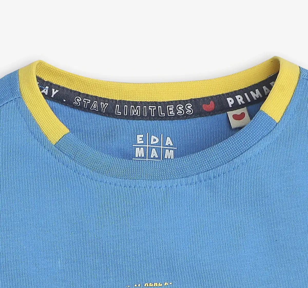 Boys Printed 100% Cotton T-Shirt - Blue