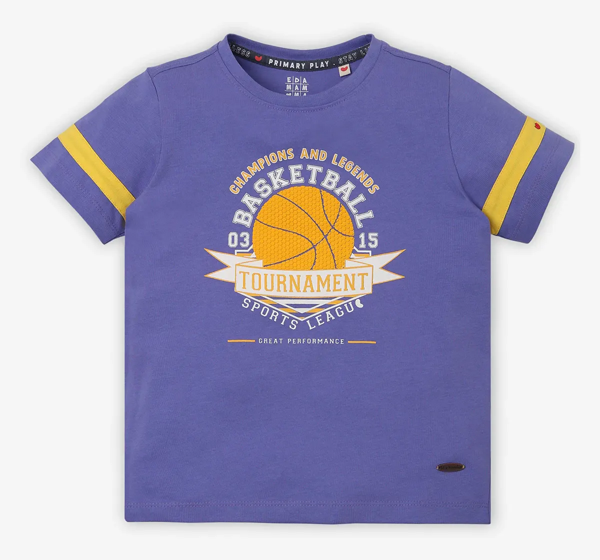Boys Printed 100% Cotton T-Shirt - Purple