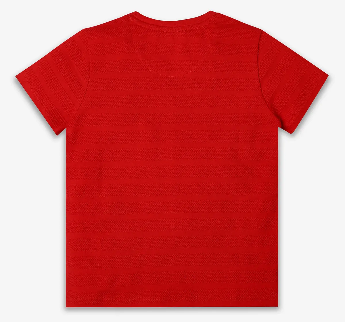 Boys Striped 100% Cotton T-Shirt - Red