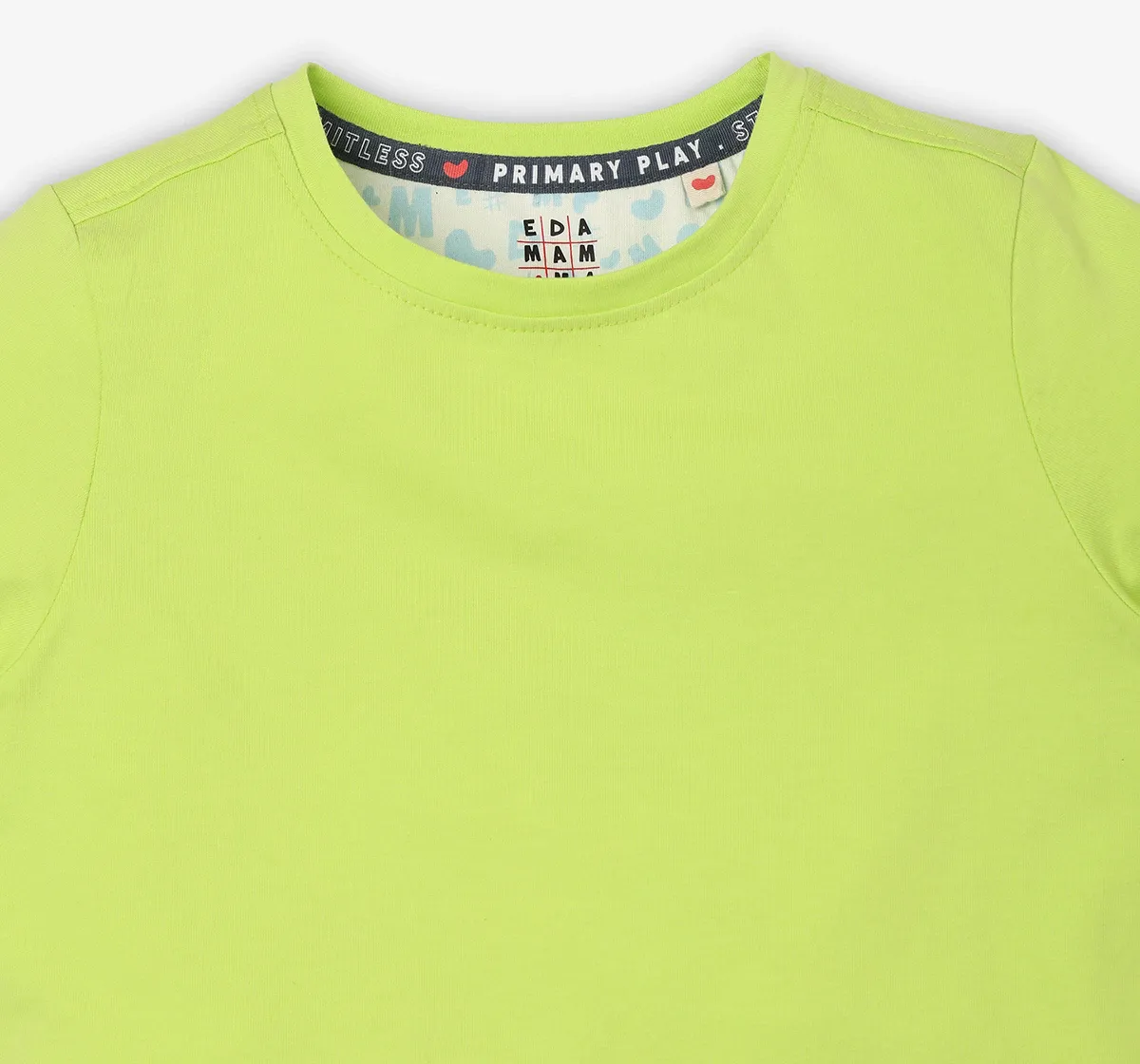Boys Printed 100% Cotton T-Shirt - Lime