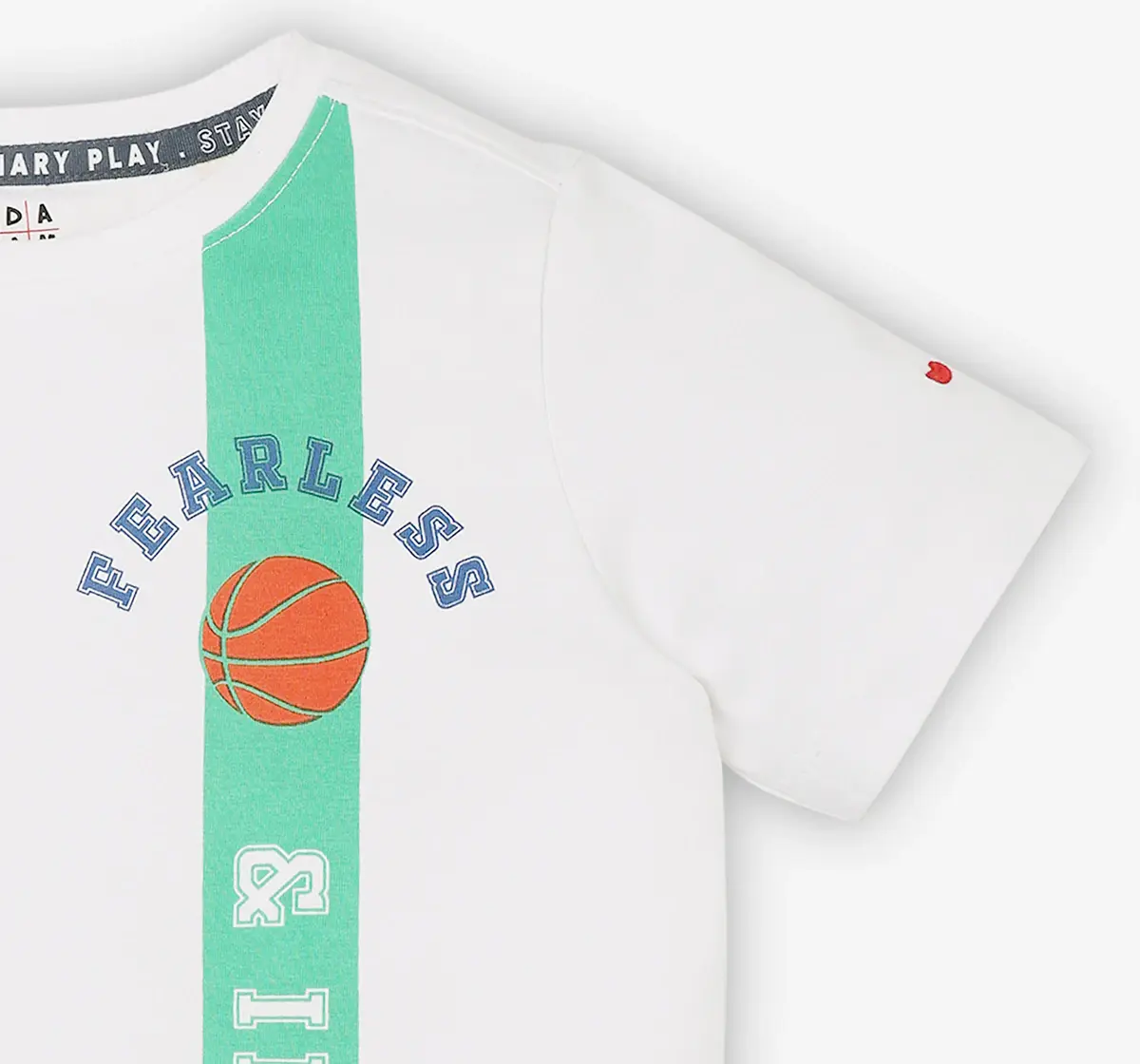 Boys Printed 100% Cotton T-Shirt - White