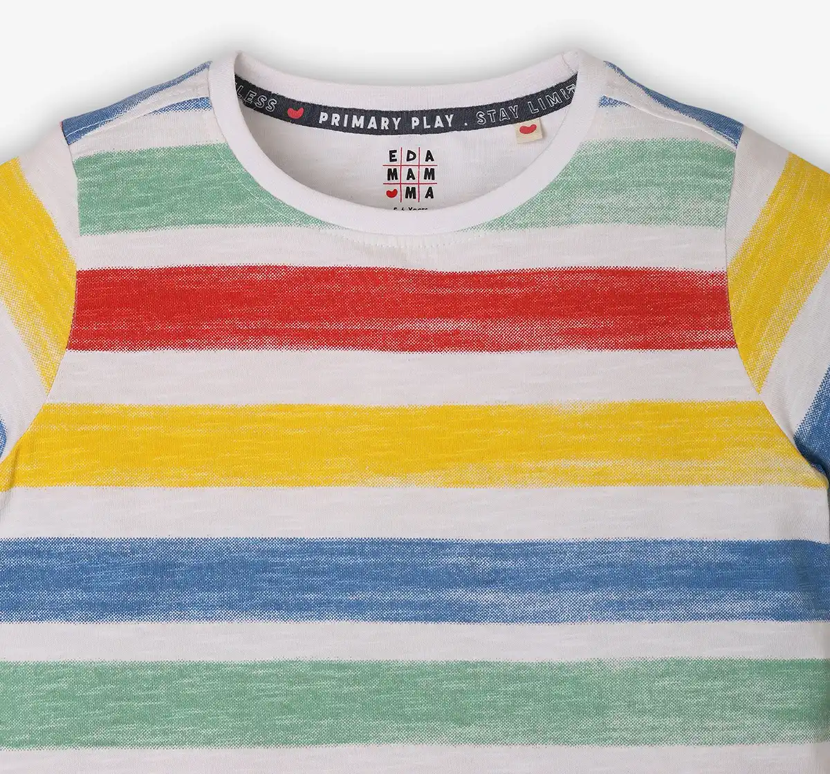 Boys Striped 100% Cotton T-Shirt - Multicolor
