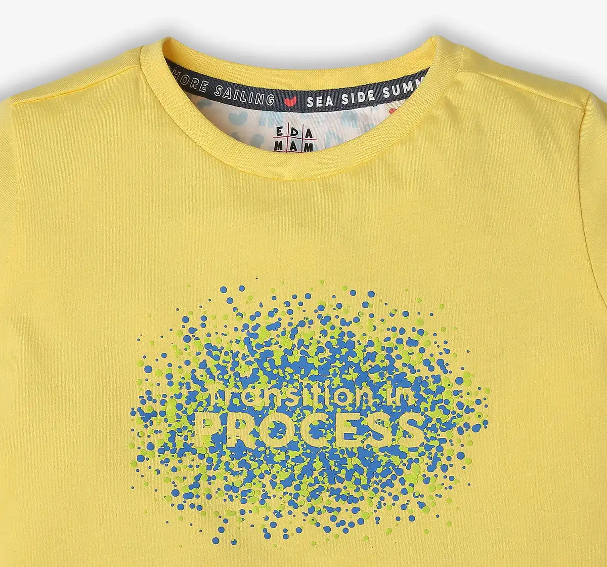 Boys Printed 100% Cotton T-Shirt - Yellow