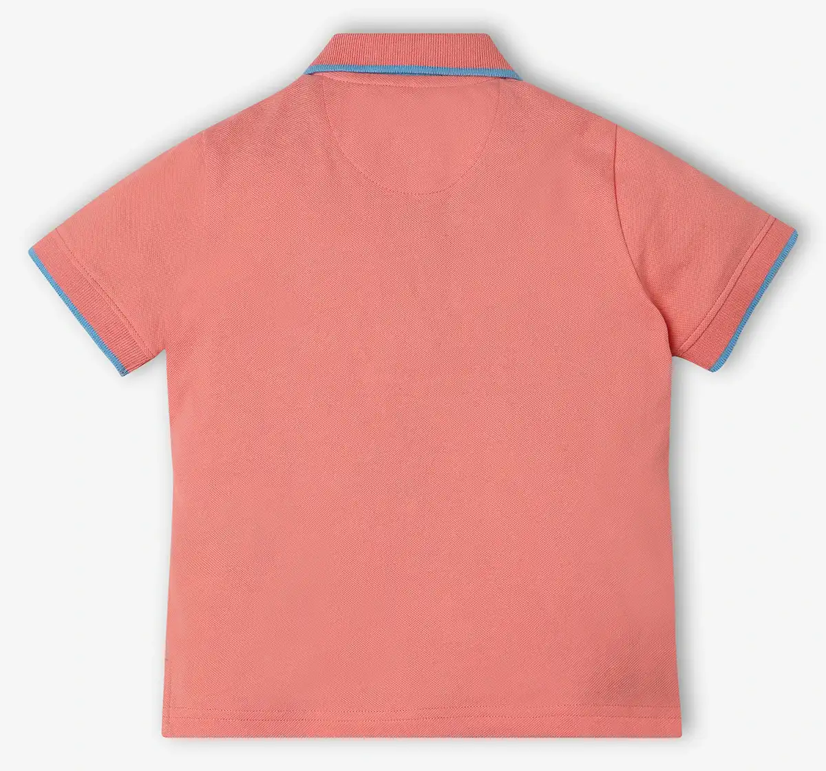 Boys 100% Cotton Embroidered Polo T-Shirt - Coral Pink