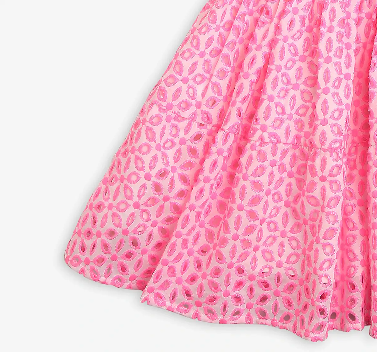 Girls Schiffli Dress - Pink