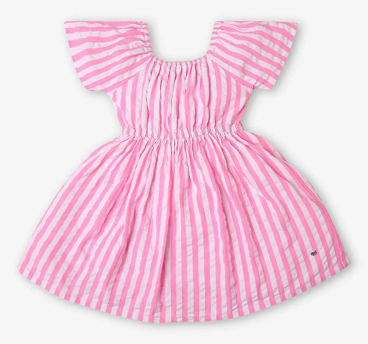 Girls Striped Dress - Pink