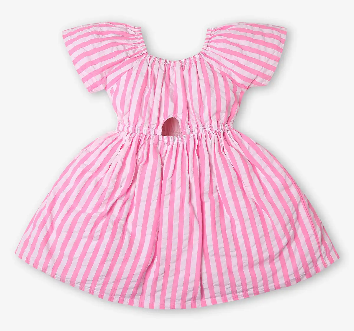 Girls Striped Dress - Pink
