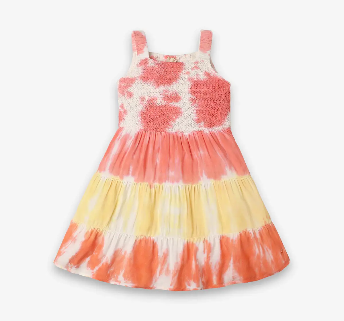 Girls Printed 100% Cotton Dress - Multicolour