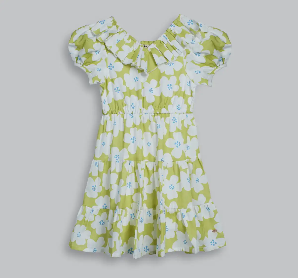 Ed-A-Mamma Girls All Over Printed Dress - Green