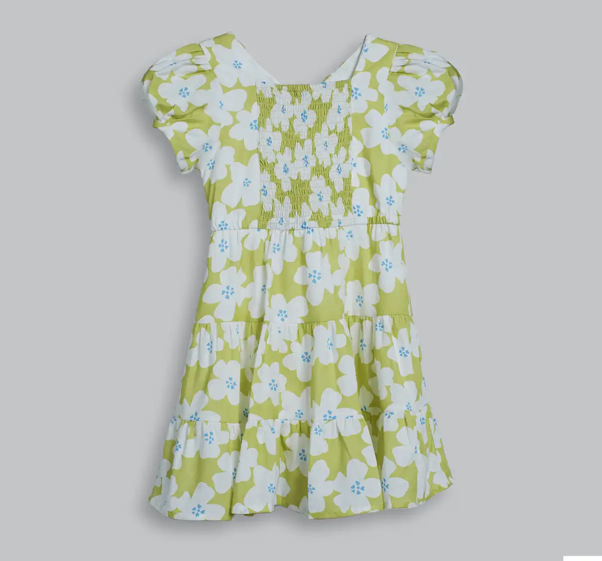 Ed-A-Mamma Girls All Over Printed Dress - Green
