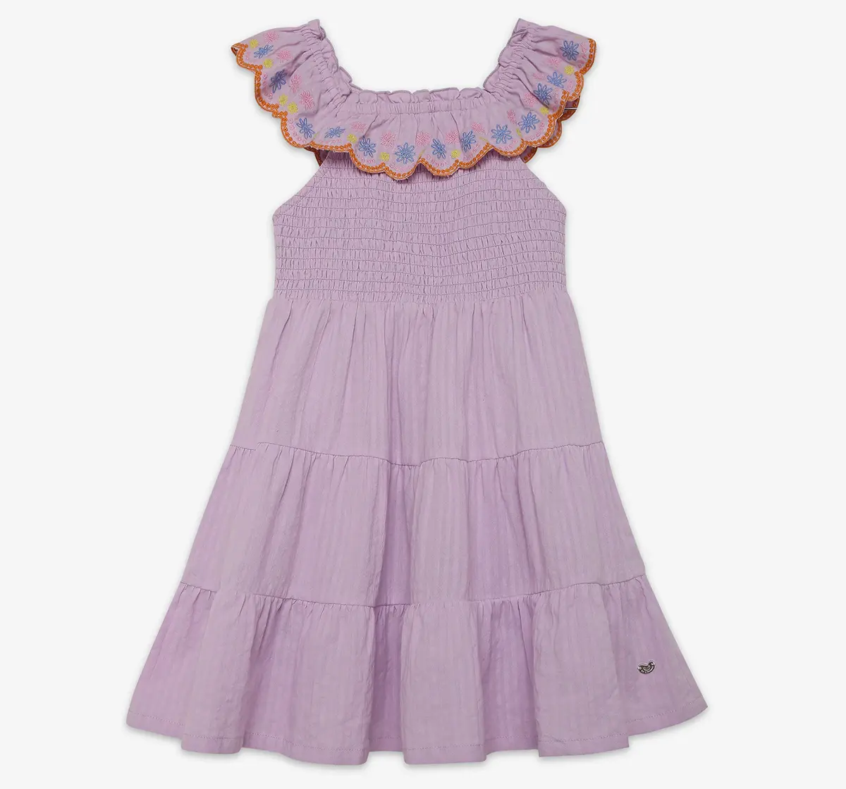 Girls Smocked and Embroidered Dress- Lavender