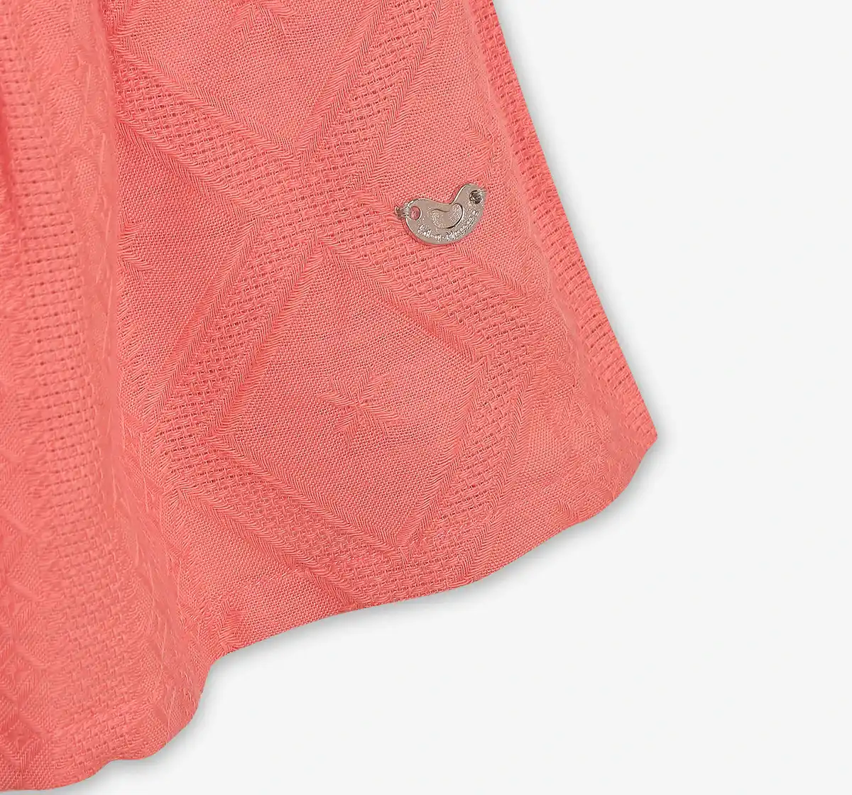 Girls 100% Cotton layered Dress - Coral