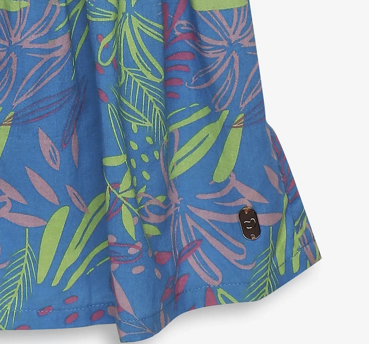 Girls Printed One Shoulder Dress - Multicolor