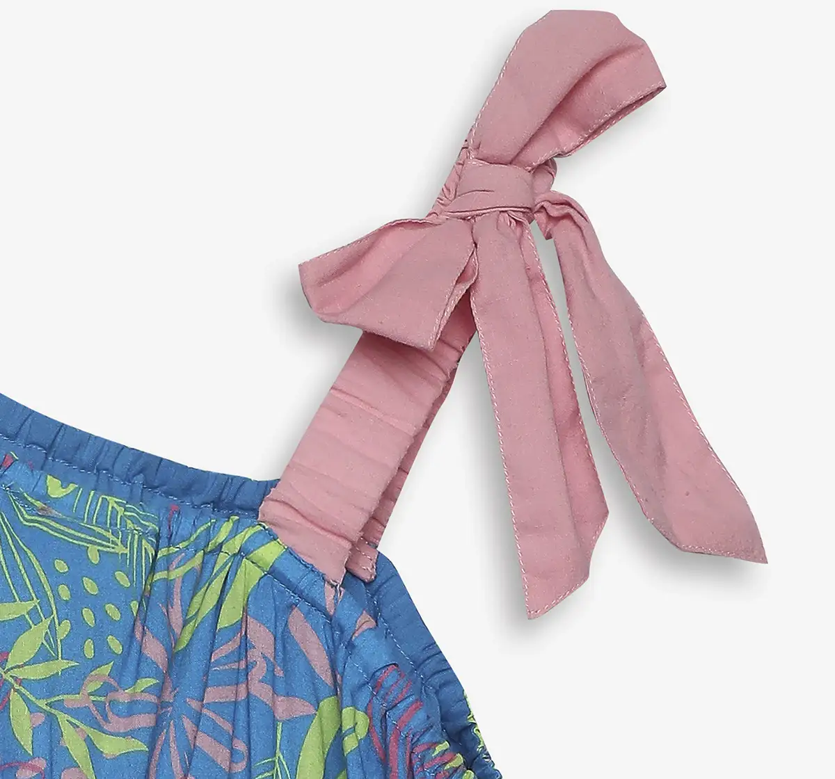 Girls Printed One Shoulder Dress - Multicolor