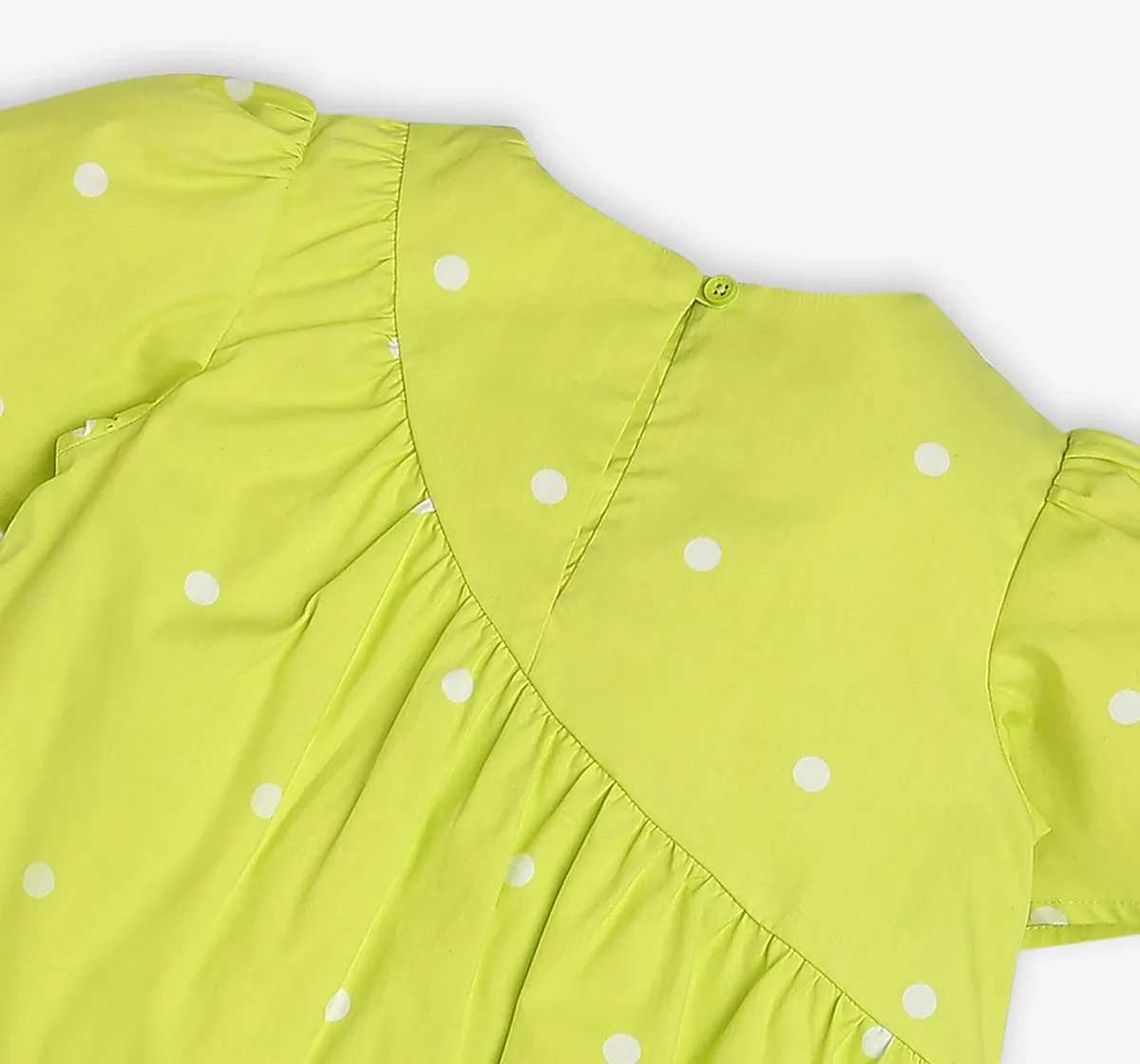 Girls Asymmetric All Over Printed Dress - Green