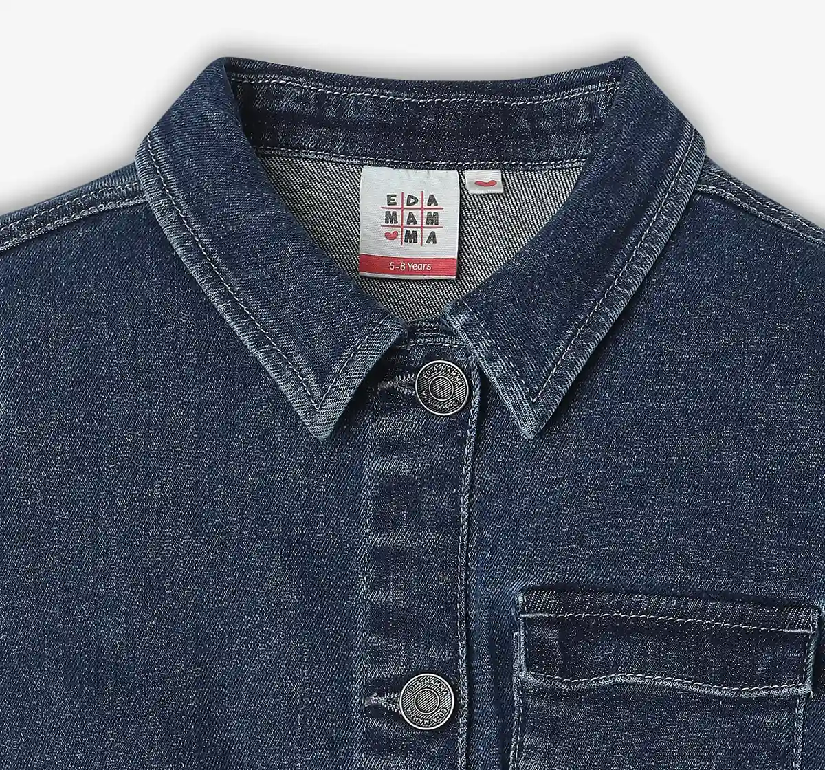 Girls Denim Dress - Blue