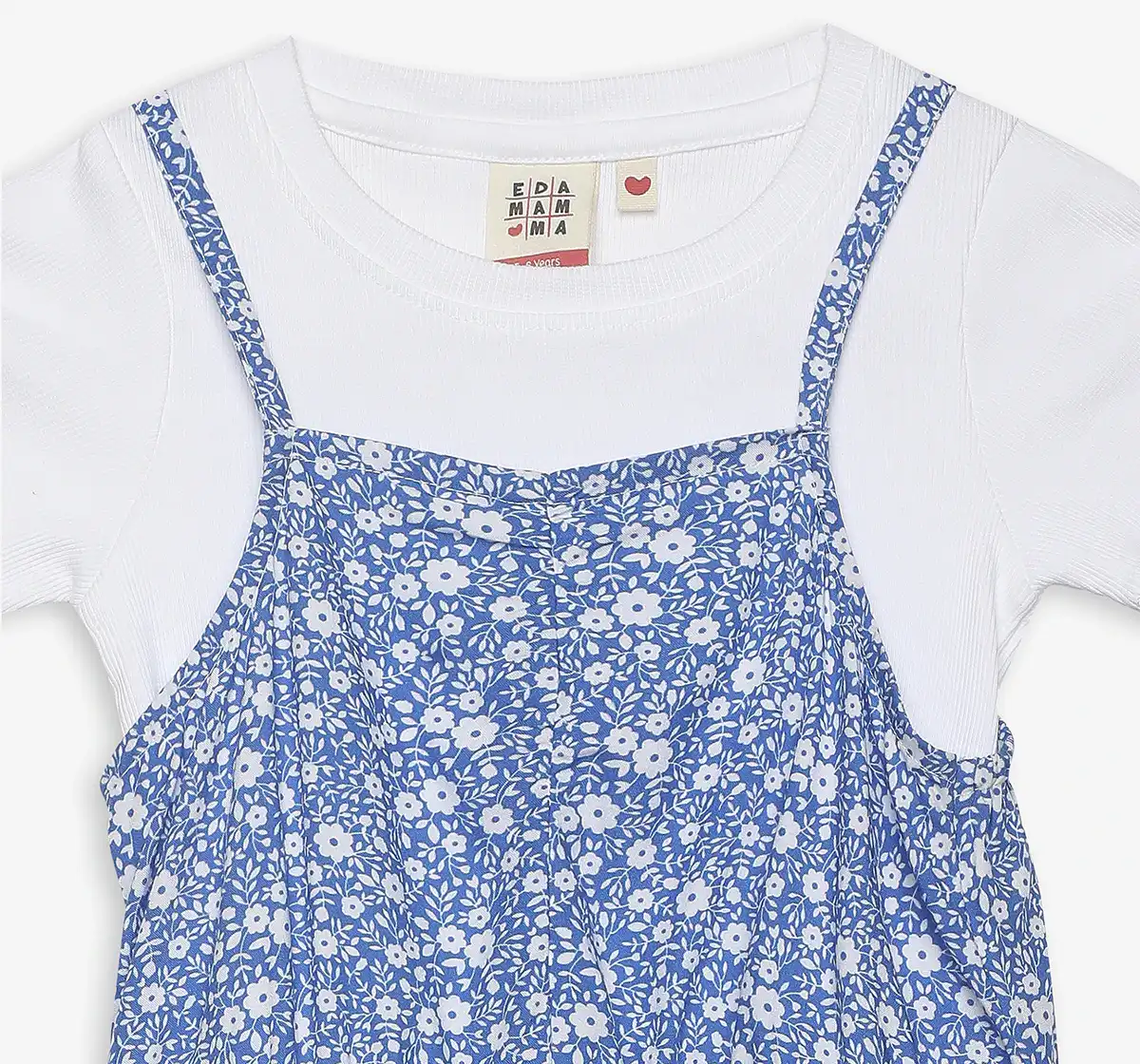 Girls Strappy Dress With Tshirt - Blue