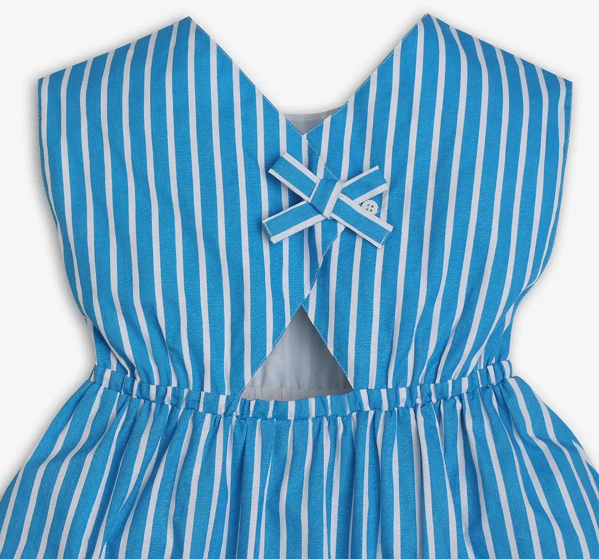 Girls Striped Dress - Blue