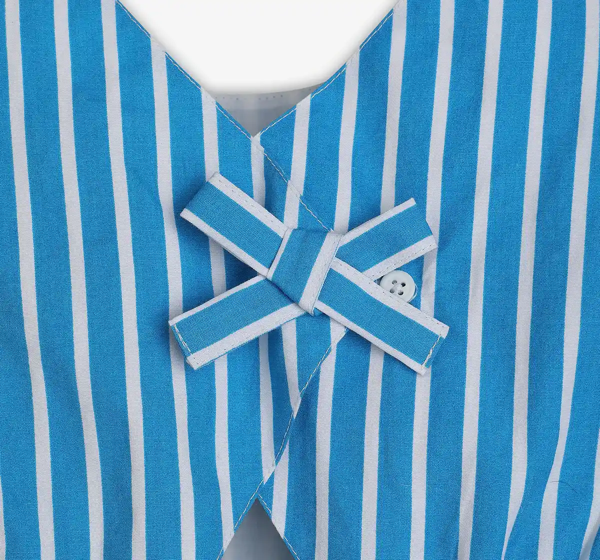 Girls Striped Dress - Blue