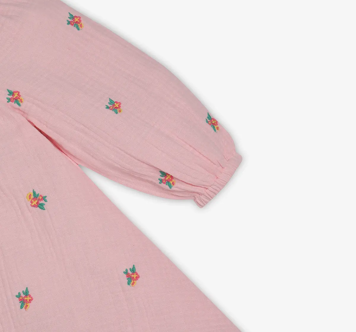 Girls Embroidered Dress - Pink