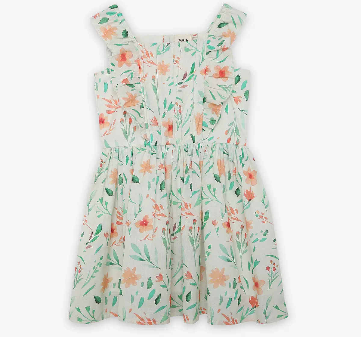 Ed-A-Mamma Girls Floral Printed Dress - Multicolor