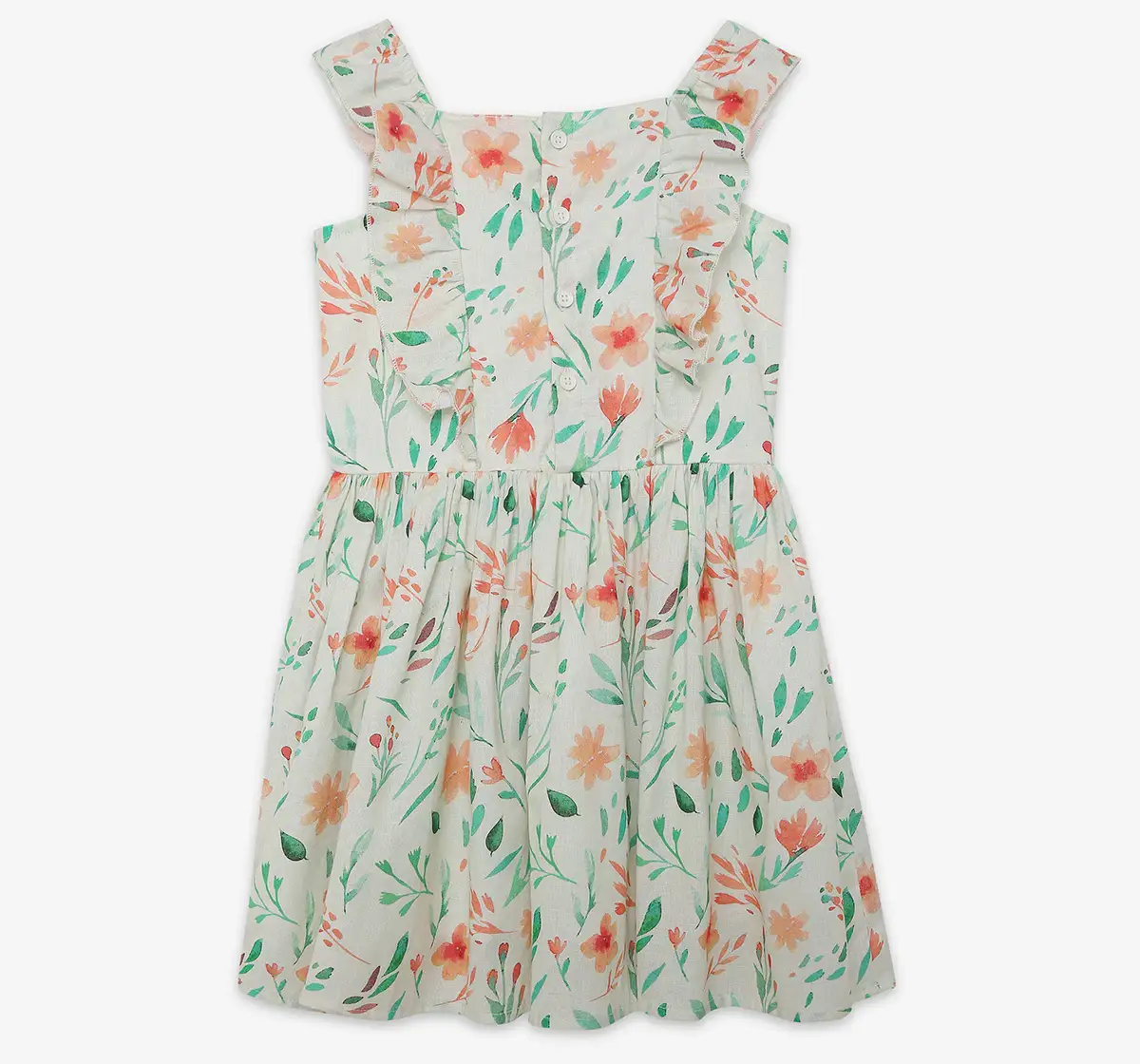 Ed-A-Mamma Girls Floral Printed Dress - Multicolor