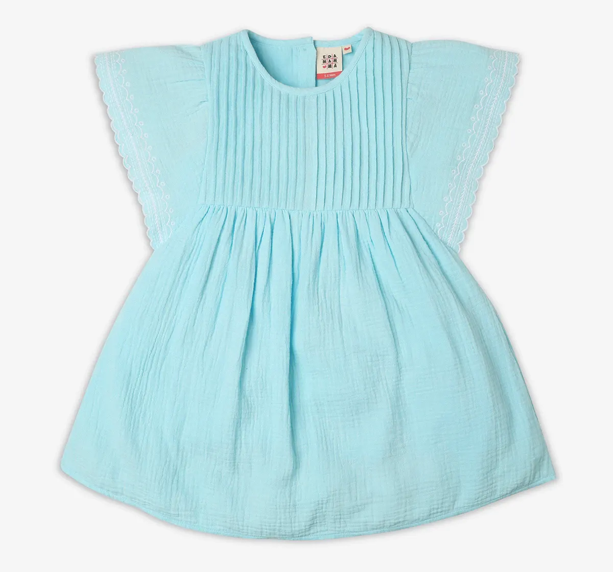 Girls 100% Cotton Dress - Blue