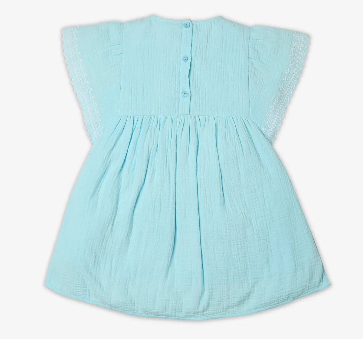 Girls 100% Cotton Dress - Blue