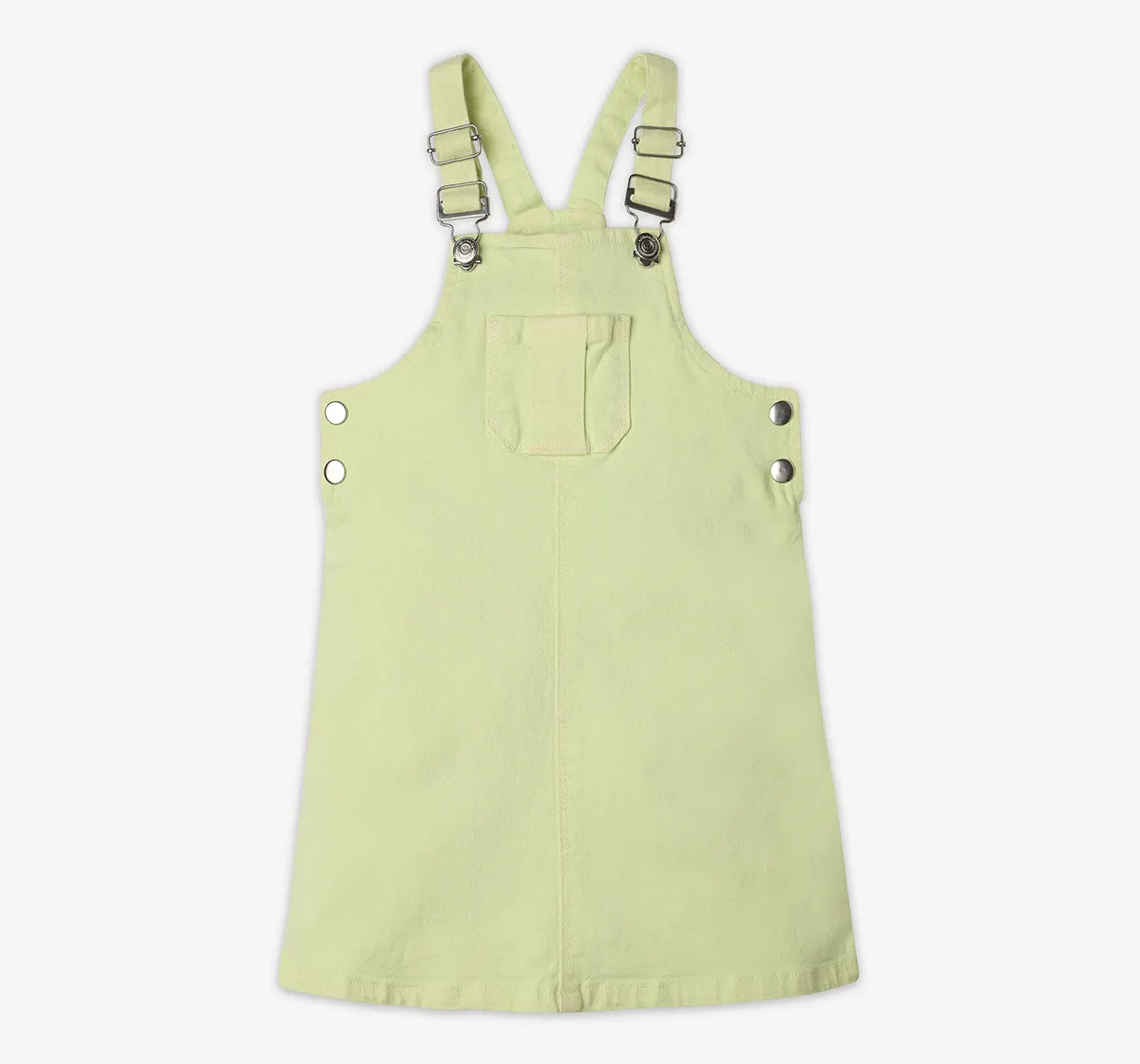 Girls Dungaree Dress With Tshirt - Green