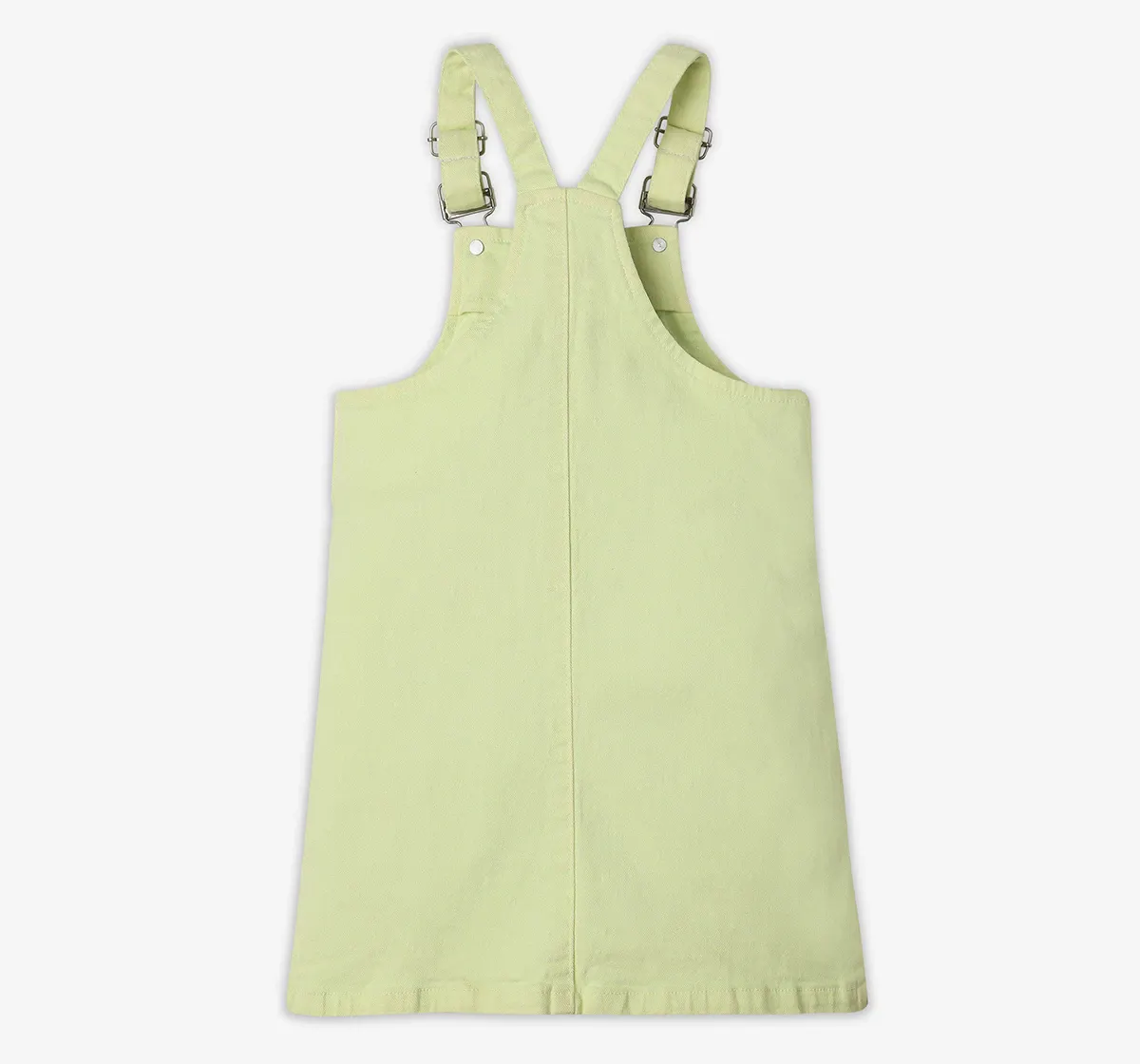 Girls Dungaree Dress With Tshirt - Green
