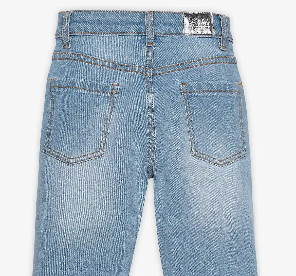 Girls Embroidered Denim Jeans - Blue