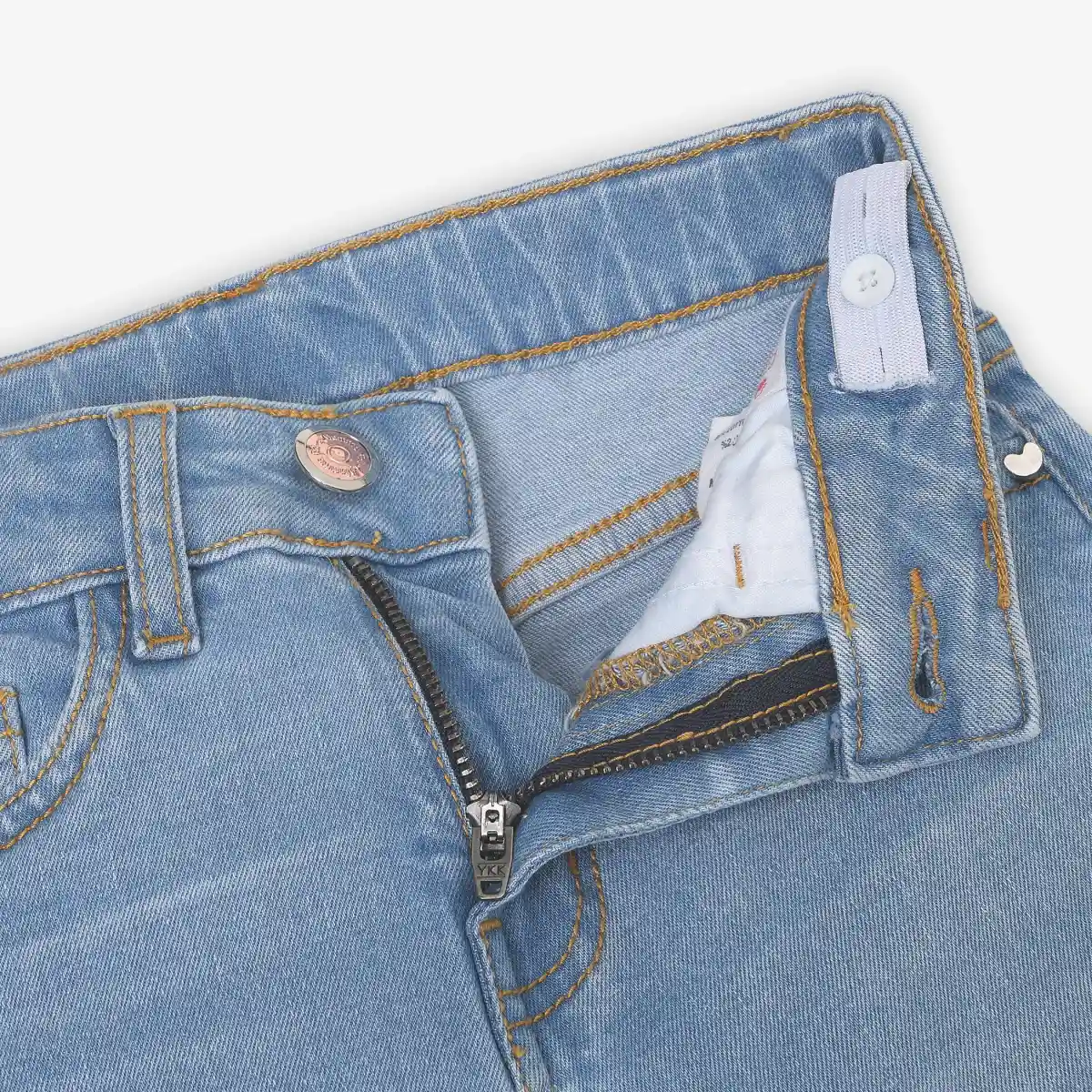 Girls Embroidered Denim Jeans - Blue