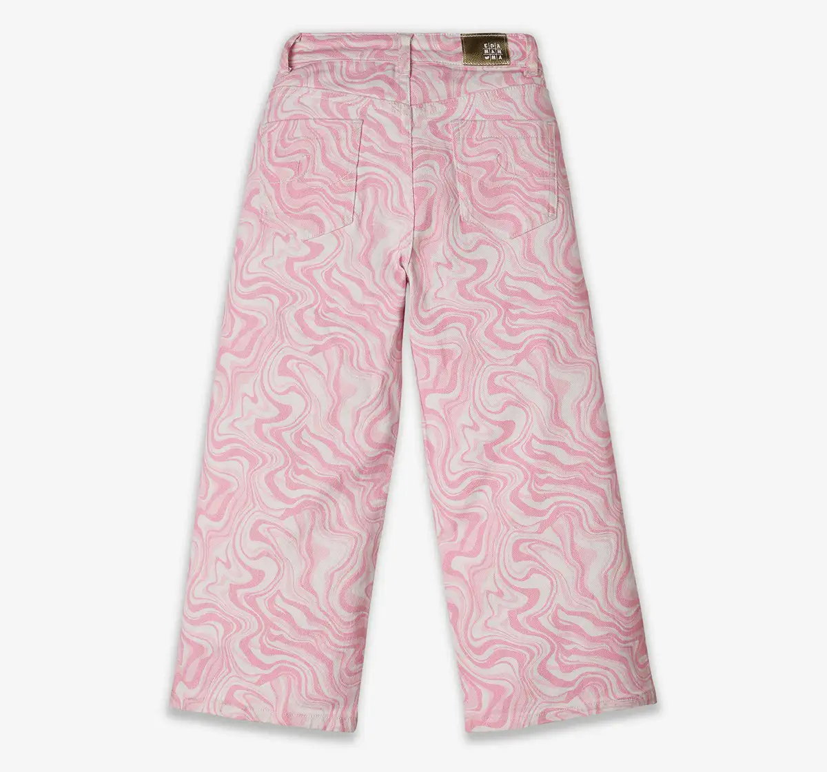 Girls Printed Denim Jeans - Pink