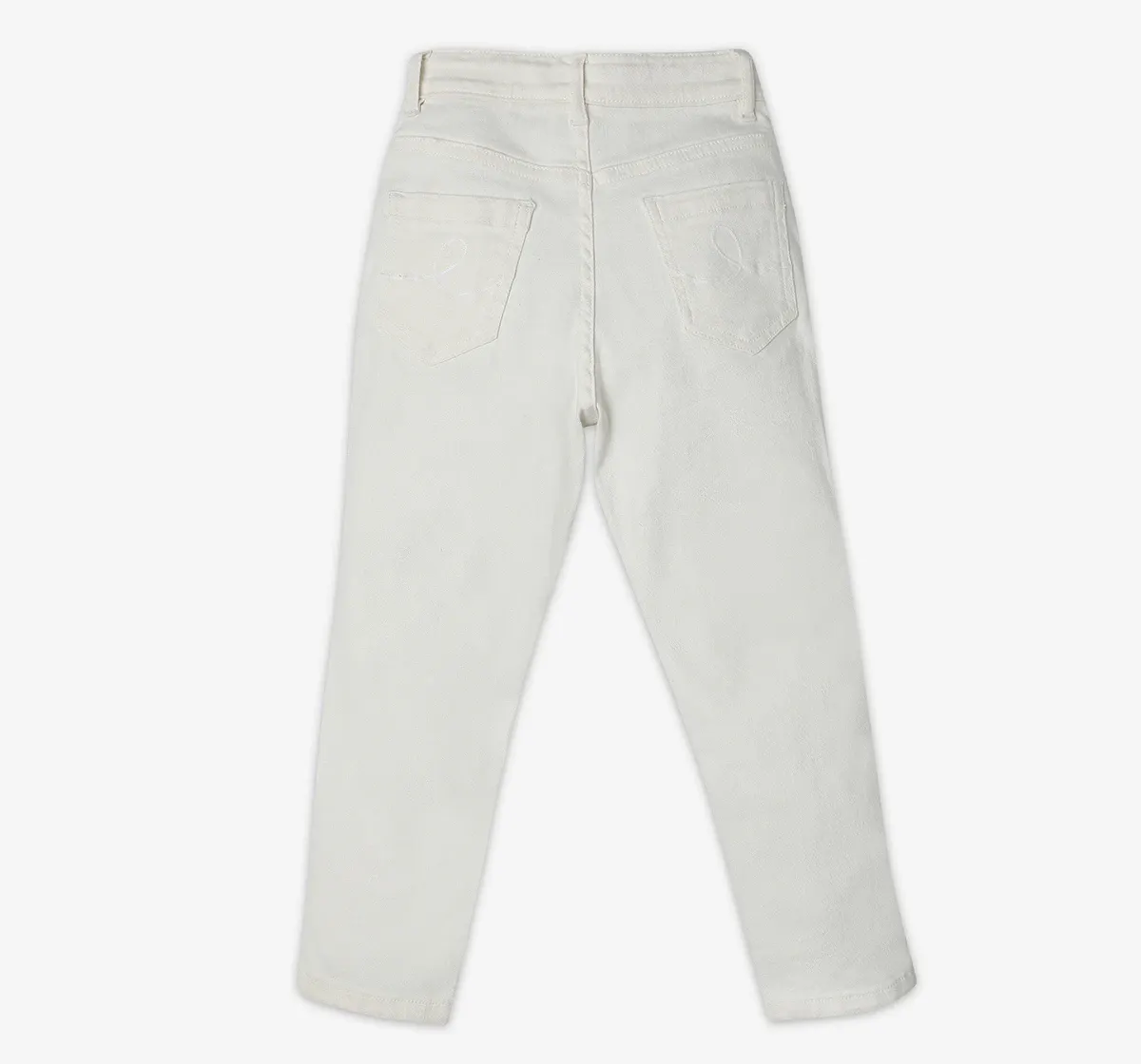 Girls Denim Mom Fit Jeans - Off White