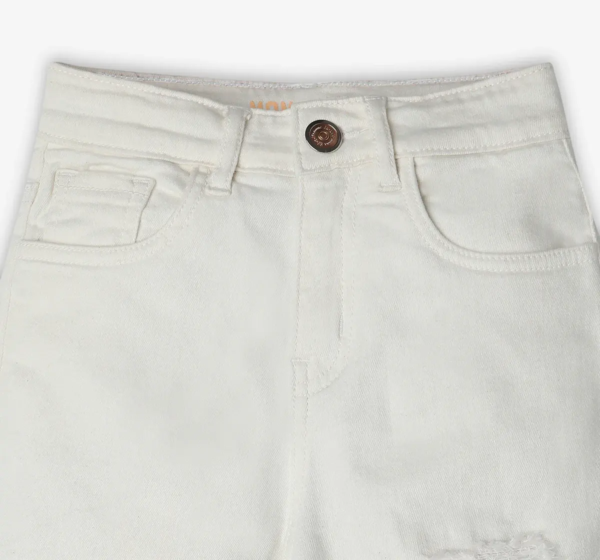 Girls Denim Mom Fit Jeans - Off White