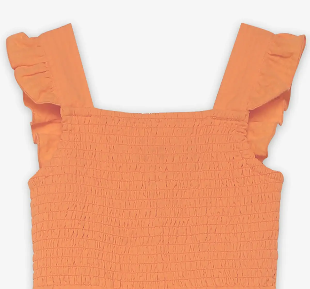 Girls Smocked Jumpsuit - Orange