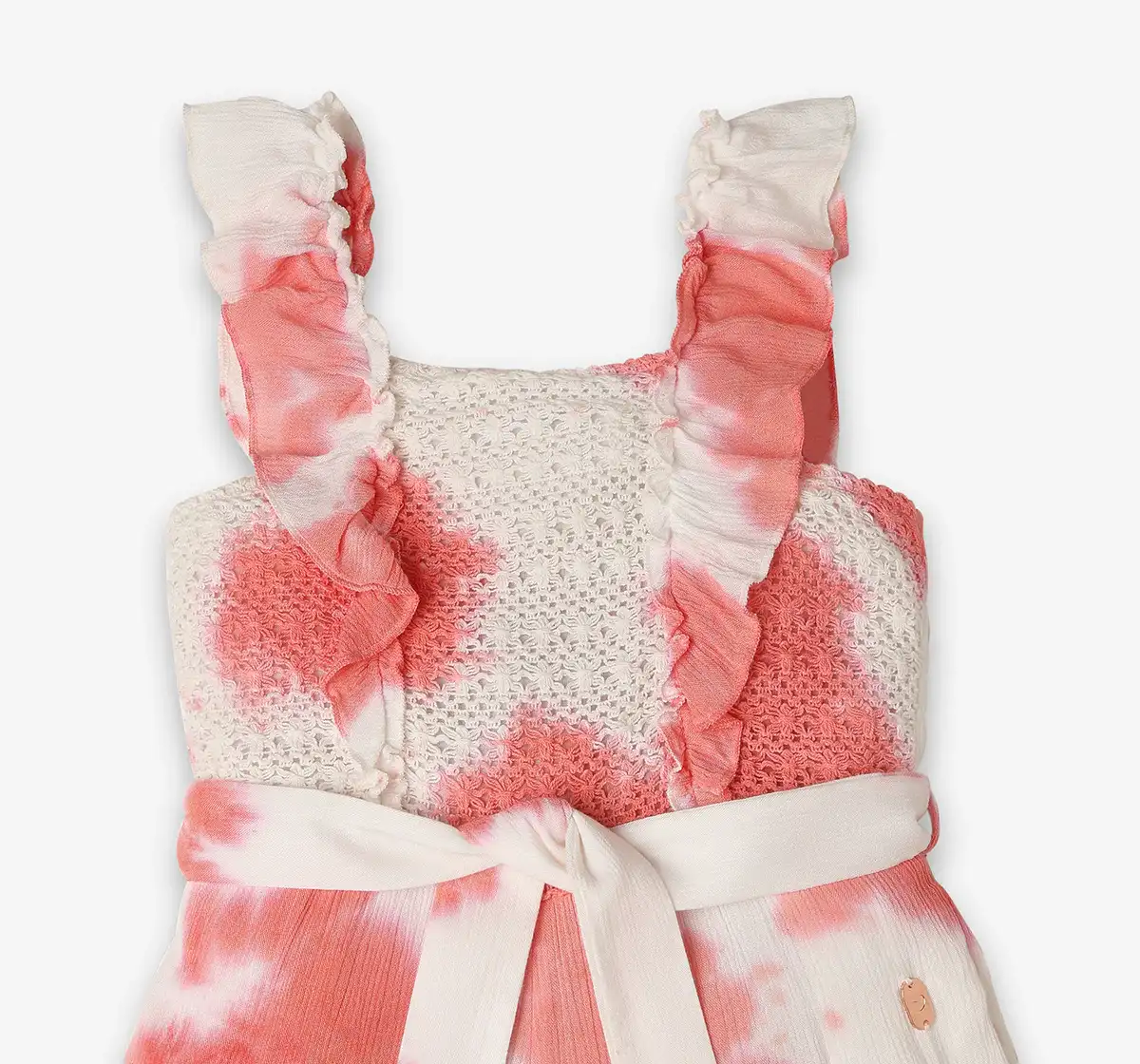 Girls 100% Cotton Tie-Dye Jumpsuit - Pink