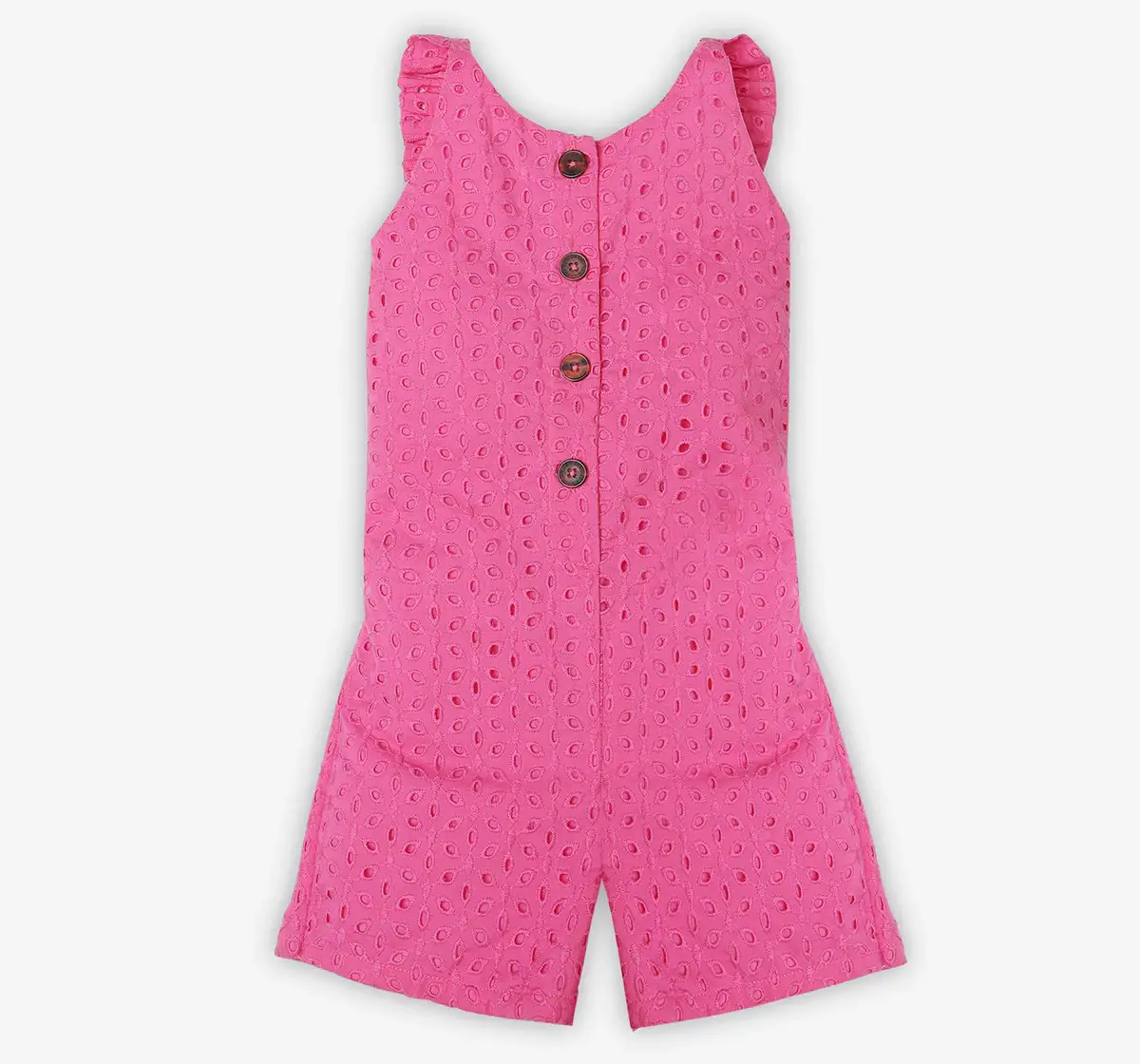 Girls Schiffli Jumpsuit - Pink