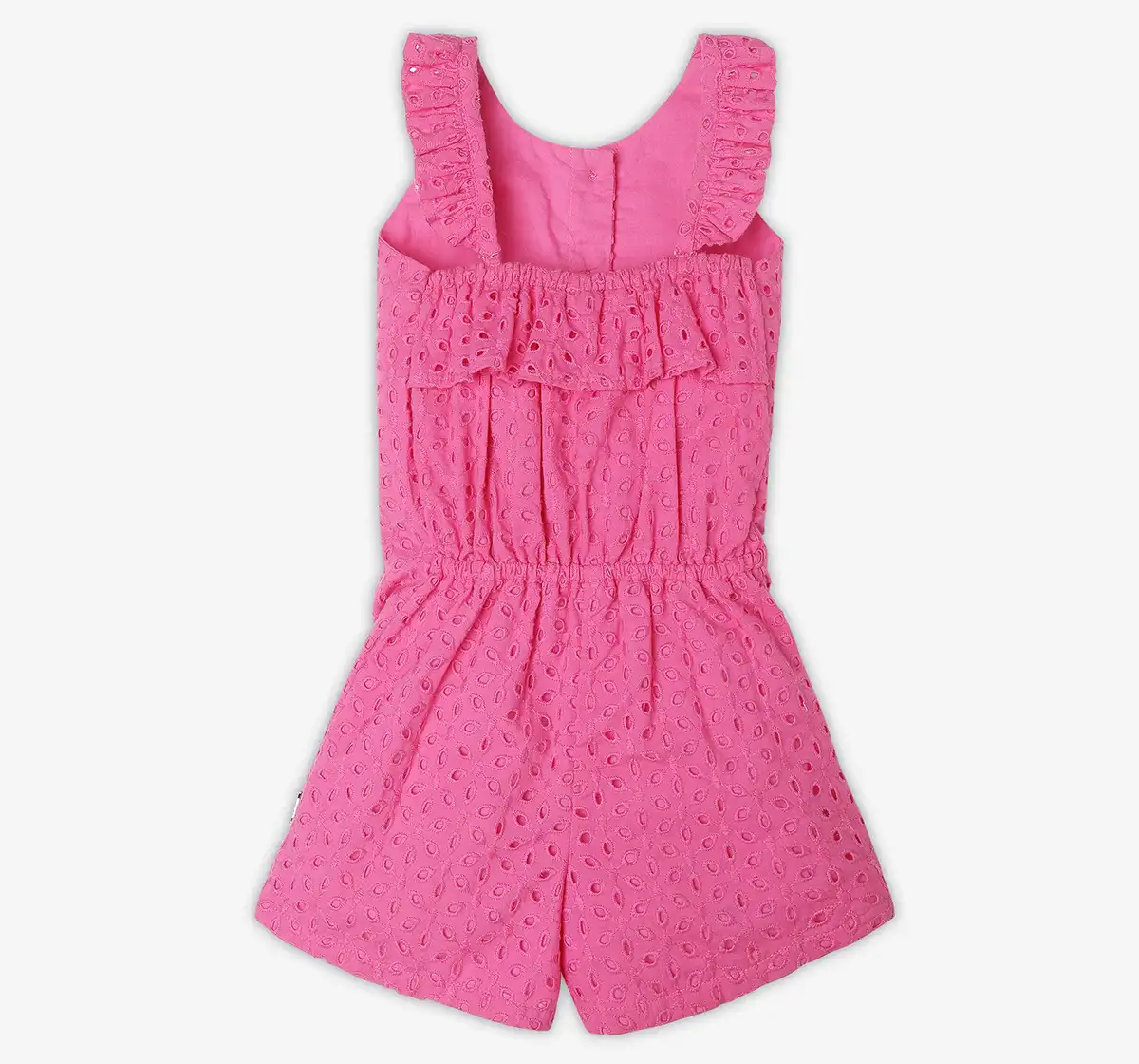Girls Schiffli Jumpsuit - Pink