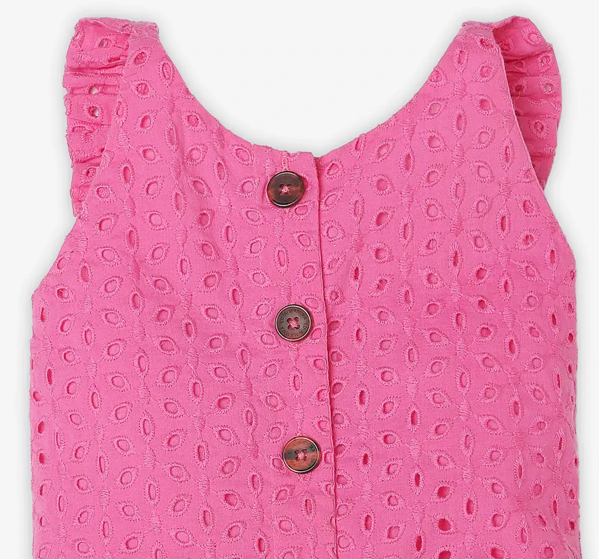 Girls Schiffli Jumpsuit - Pink