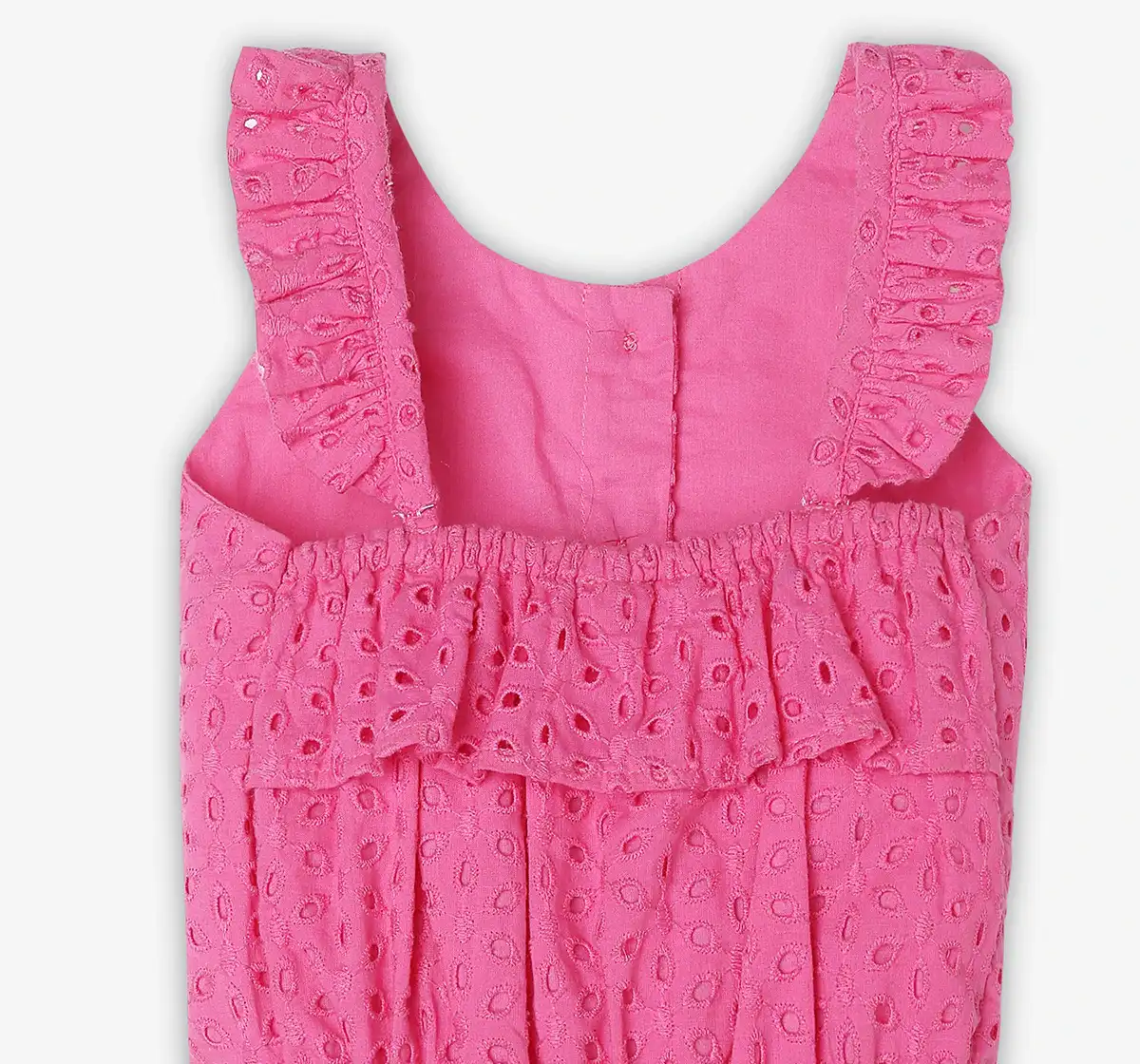 Girls Schiffli Jumpsuit - Pink