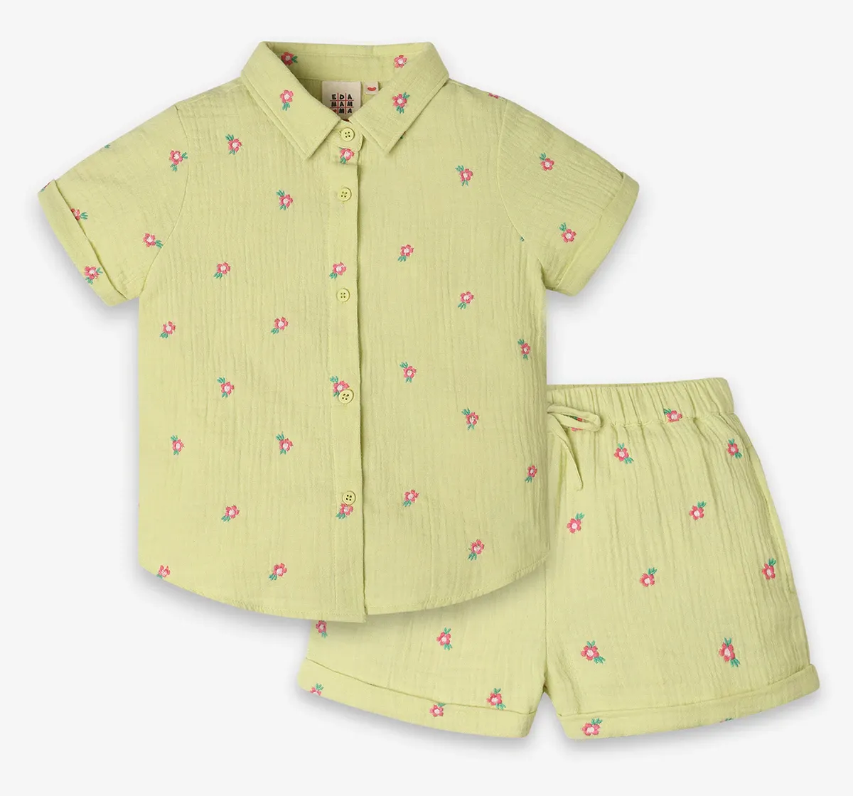 Girls 100% Cotton Co-Ord Set - Green (Pack of 2)