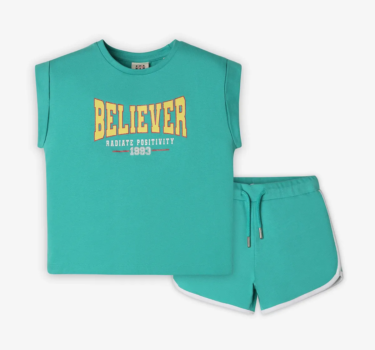 Girls 100% Cotton Co-Ord Set - Green (Pack of 2)