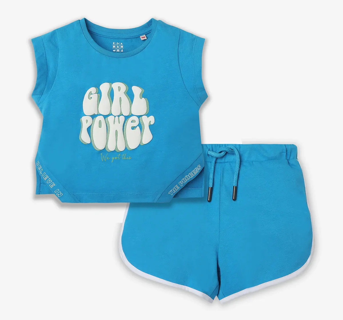 Girls Printed Co-Ord Sets - Blue