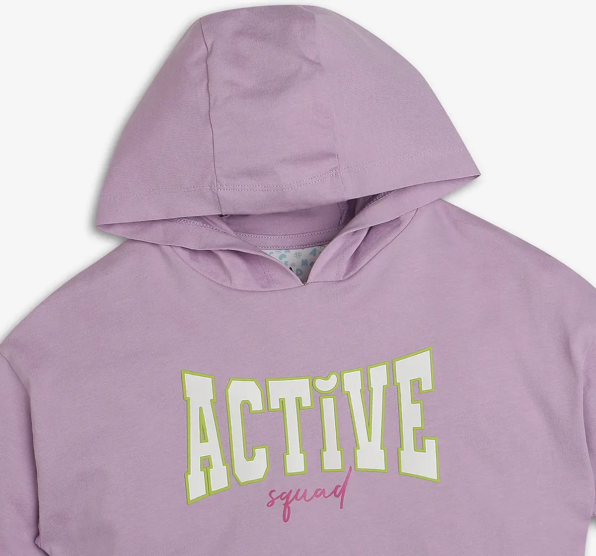 Girls Printed Hooded Co-ord Set - Lavender