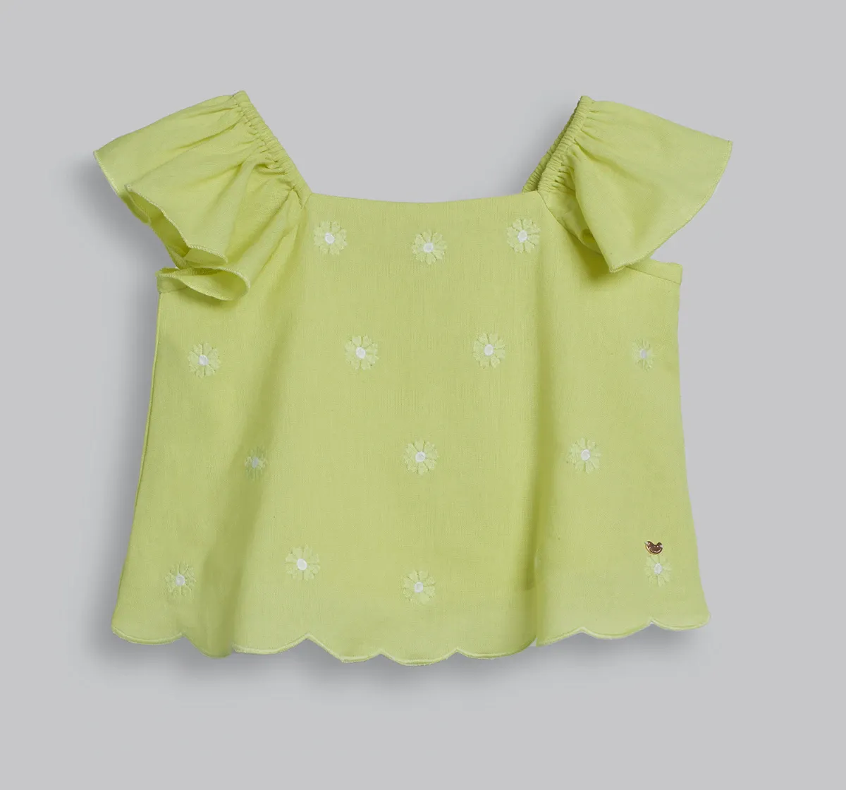 Ed-A-Mamma Girls Embroidered & All Over Printed Printed Co-Ord Set - Blue