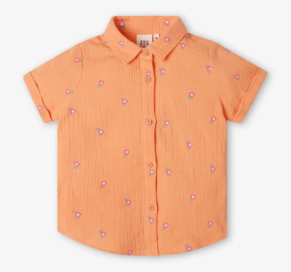 Girls Embroidered Co-ord Set - Orange