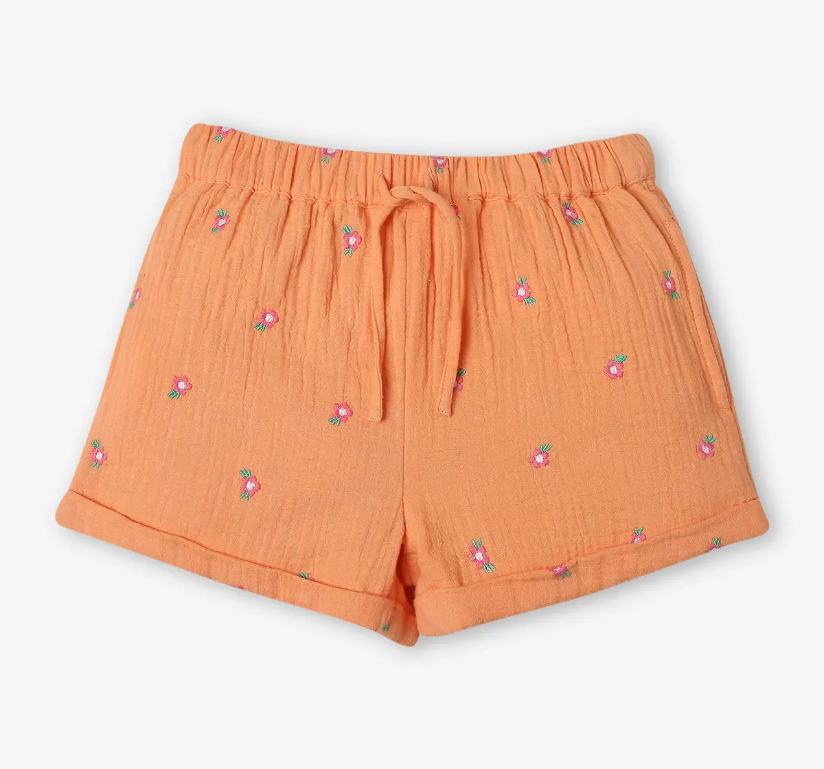 Girls Embroidered Co-ord Set - Orange
