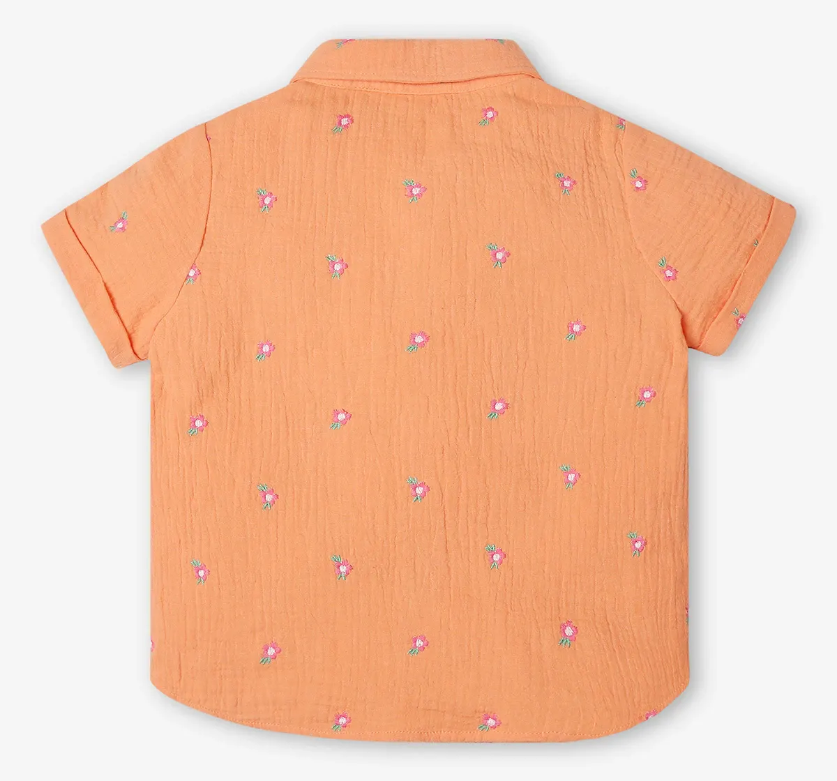 Girls Embroidered Co-ord Set - Orange